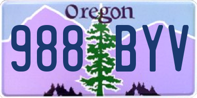 OR license plate 988BYV