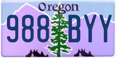 OR license plate 988BYY