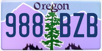 OR license plate 988BZB