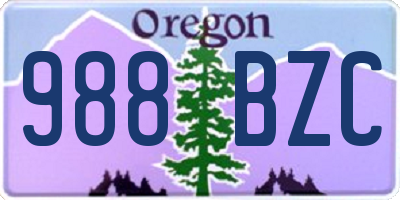 OR license plate 988BZC