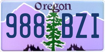 OR license plate 988BZI