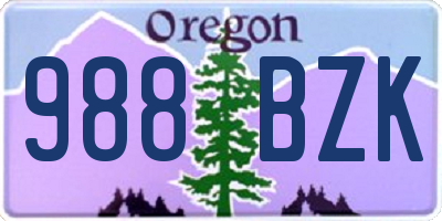 OR license plate 988BZK