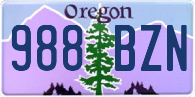 OR license plate 988BZN