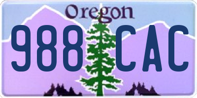 OR license plate 988CAC