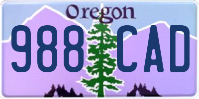 OR license plate 988CAD