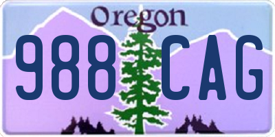 OR license plate 988CAG