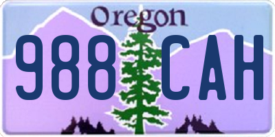OR license plate 988CAH