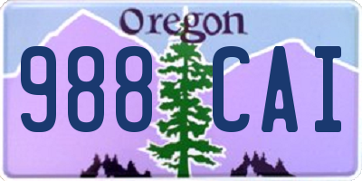 OR license plate 988CAI