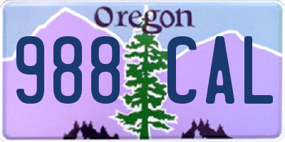 OR license plate 988CAL