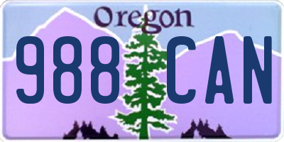 OR license plate 988CAN