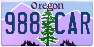 OR license plate 988CAR
