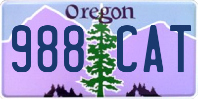 OR license plate 988CAT