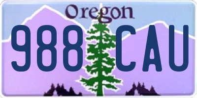 OR license plate 988CAU