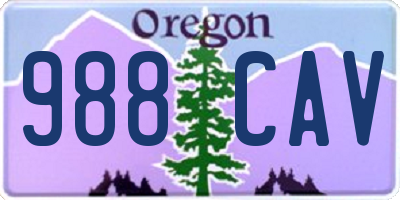 OR license plate 988CAV