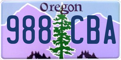 OR license plate 988CBA