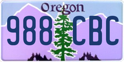 OR license plate 988CBC