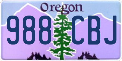 OR license plate 988CBJ