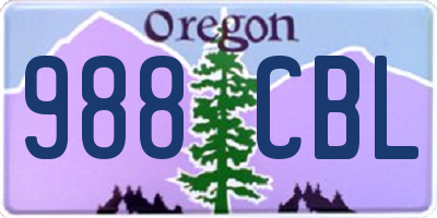 OR license plate 988CBL
