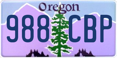 OR license plate 988CBP
