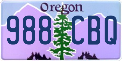 OR license plate 988CBQ