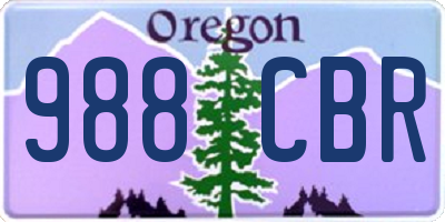 OR license plate 988CBR