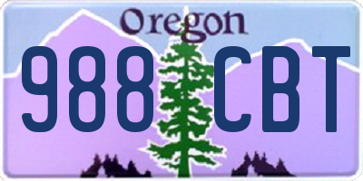 OR license plate 988CBT