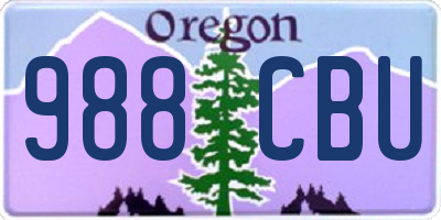 OR license plate 988CBU