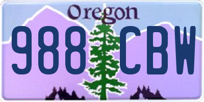OR license plate 988CBW