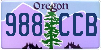 OR license plate 988CCB