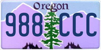 OR license plate 988CCC