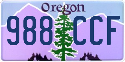OR license plate 988CCF
