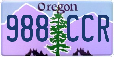 OR license plate 988CCR
