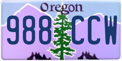 OR license plate 988CCW