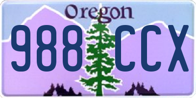 OR license plate 988CCX