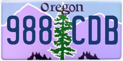 OR license plate 988CDB
