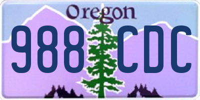 OR license plate 988CDC