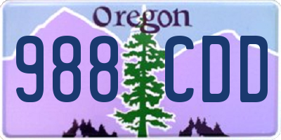 OR license plate 988CDD