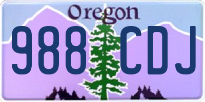 OR license plate 988CDJ