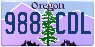 OR license plate 988CDL