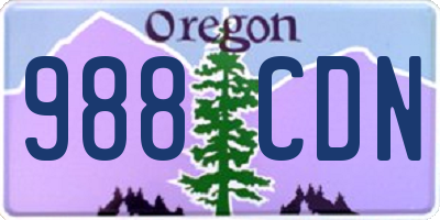 OR license plate 988CDN