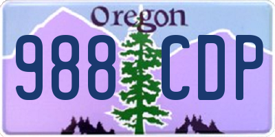 OR license plate 988CDP
