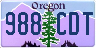 OR license plate 988CDT