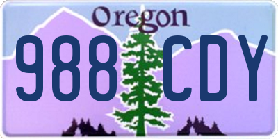 OR license plate 988CDY