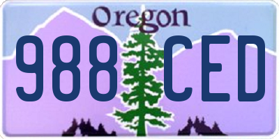 OR license plate 988CED