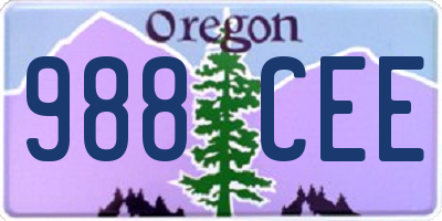 OR license plate 988CEE