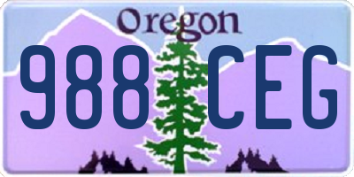 OR license plate 988CEG