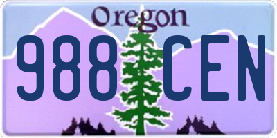 OR license plate 988CEN