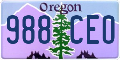 OR license plate 988CEO