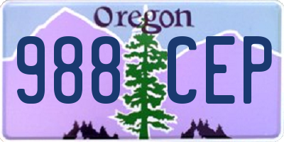 OR license plate 988CEP