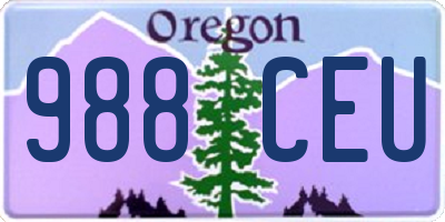 OR license plate 988CEU
